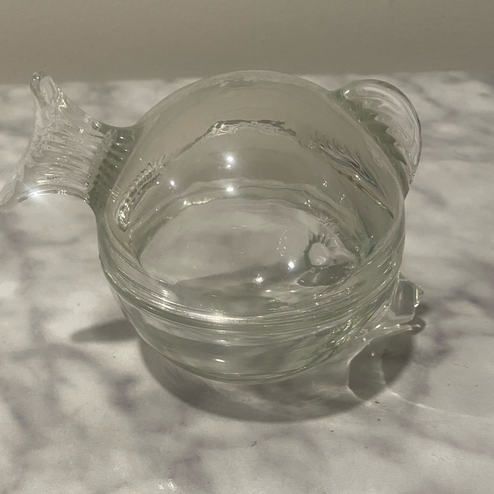 Anchor hocking clear glass fish shaped trinket bowl